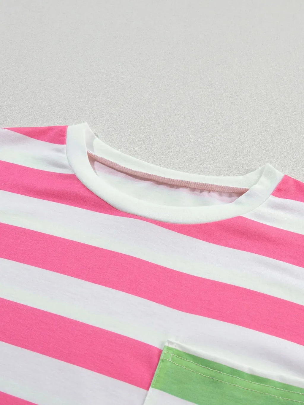 Striped Oversized Short Sleeve T-shirt (8)