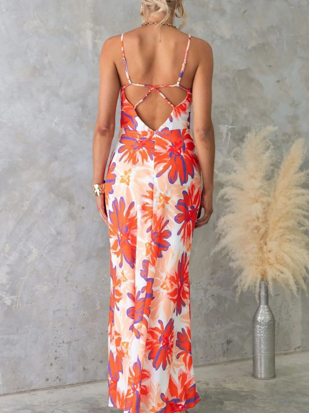 Printed Backless Sleeveless Maxi Dress (10)