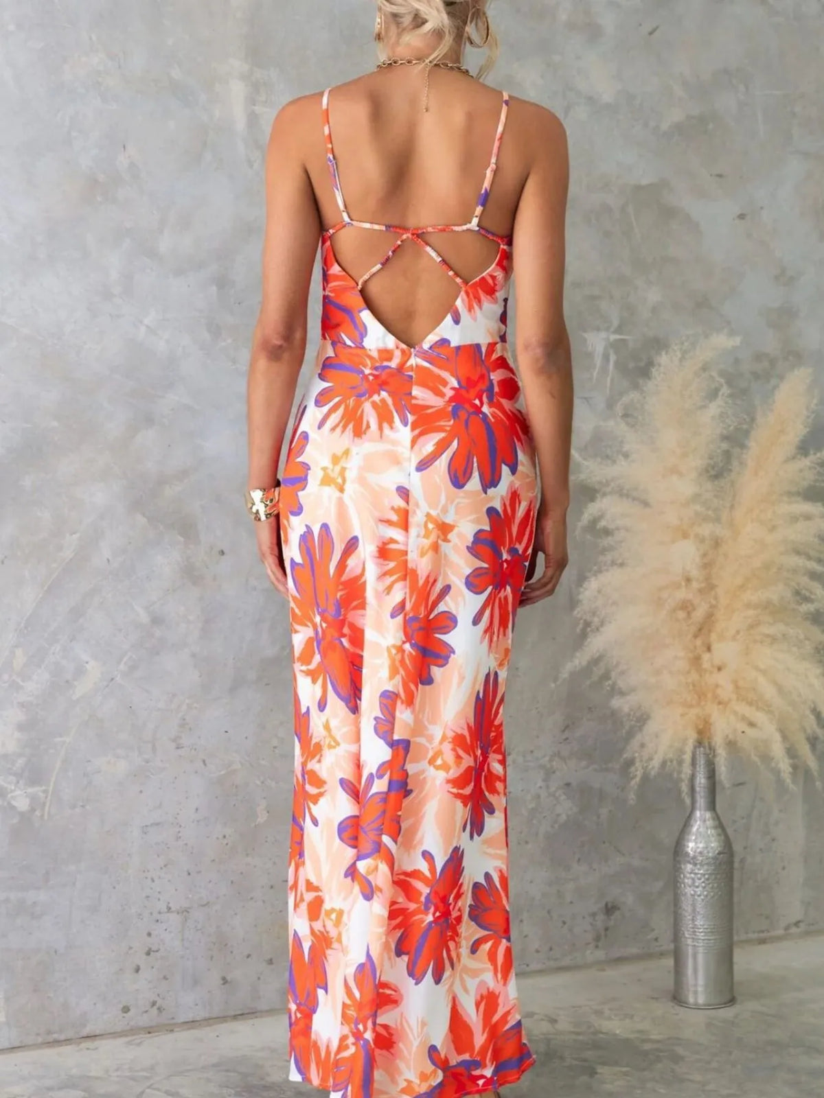 Printed Backless Sleeveless Maxi Dress (10)