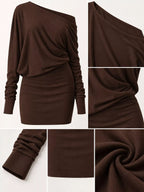 One Shoulder Knit Mini Dress (24)