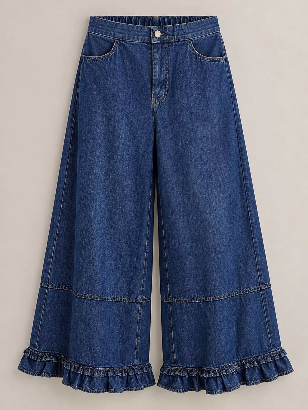Wide-leg Ruffle Hem Jeans (4)