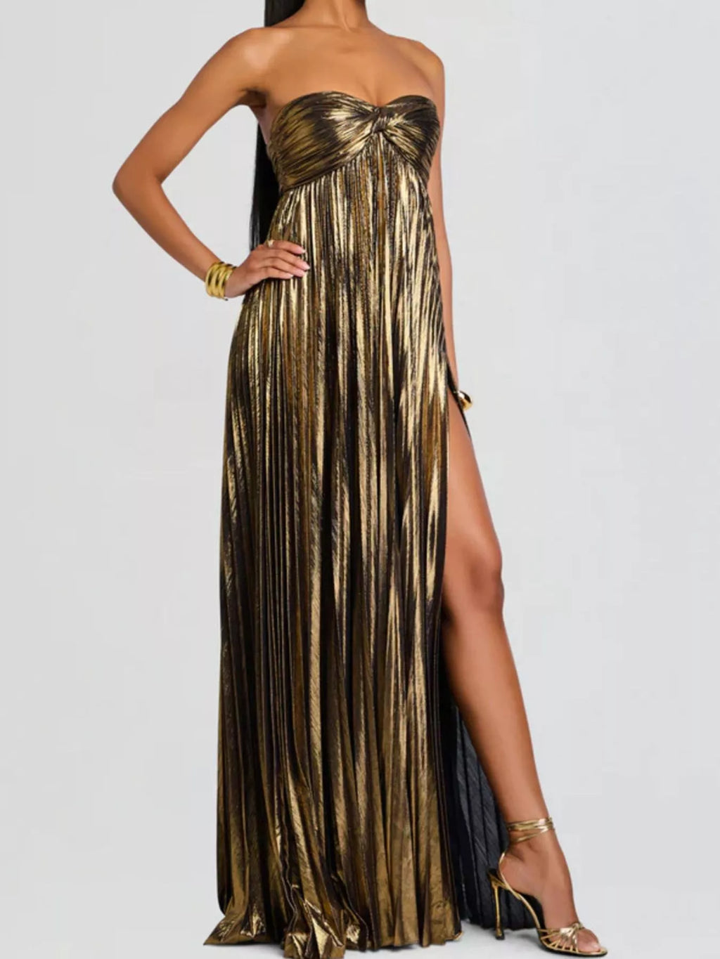 Split Sweetheart Neck Tube Maxi Dress (3)