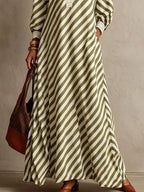 Striped Long Sleeves Maxi Dress (9)