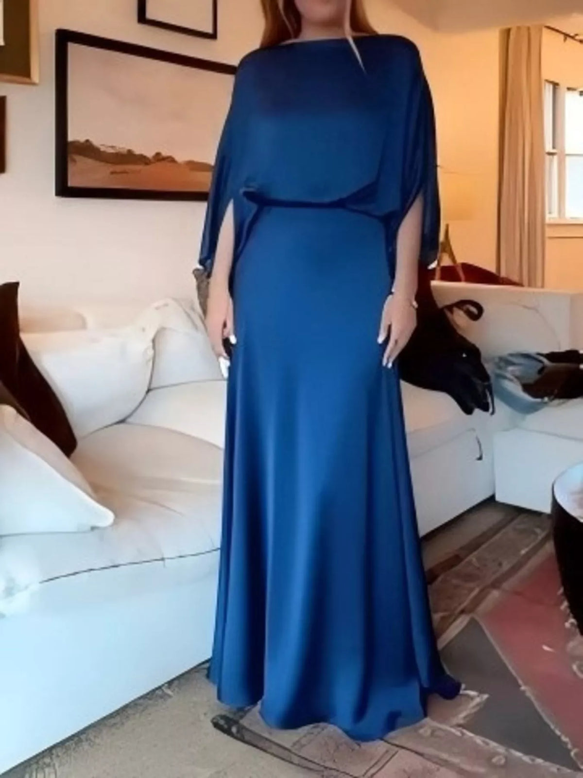 Full Size Elegant Batwing Sleeve Maxi Dress Plus (7)
