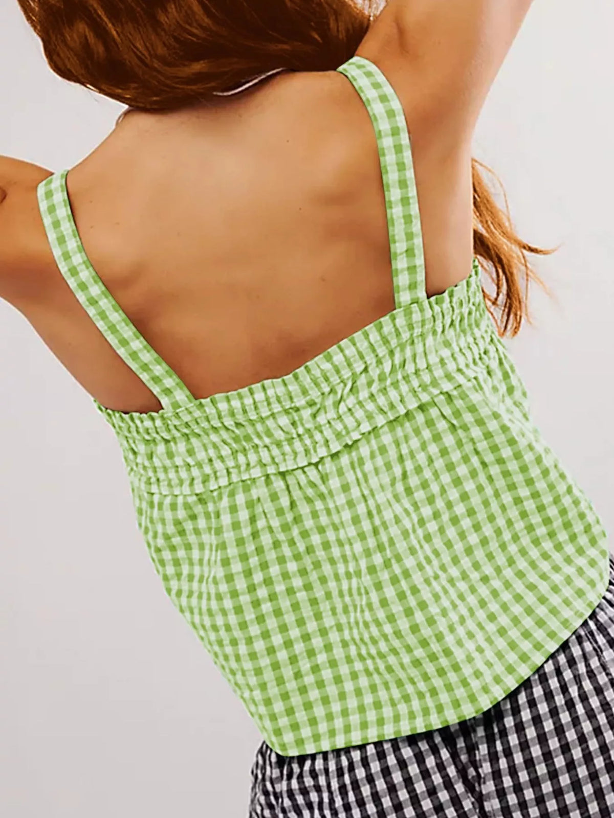 Smocked Gingham Tie-front Cami (12)