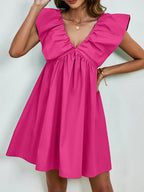V-neck Cap Sleeve Mini Dress (20)