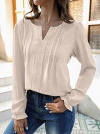 Notched Flounce Sleeve Blouse (8)