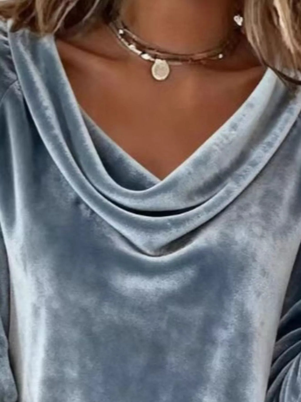 Velvet Cowl Neck Long Sleeve T-shirt (14)