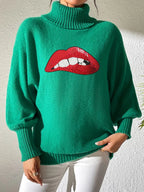 Lip Turtleneck Long Sleeve Sweater (5)