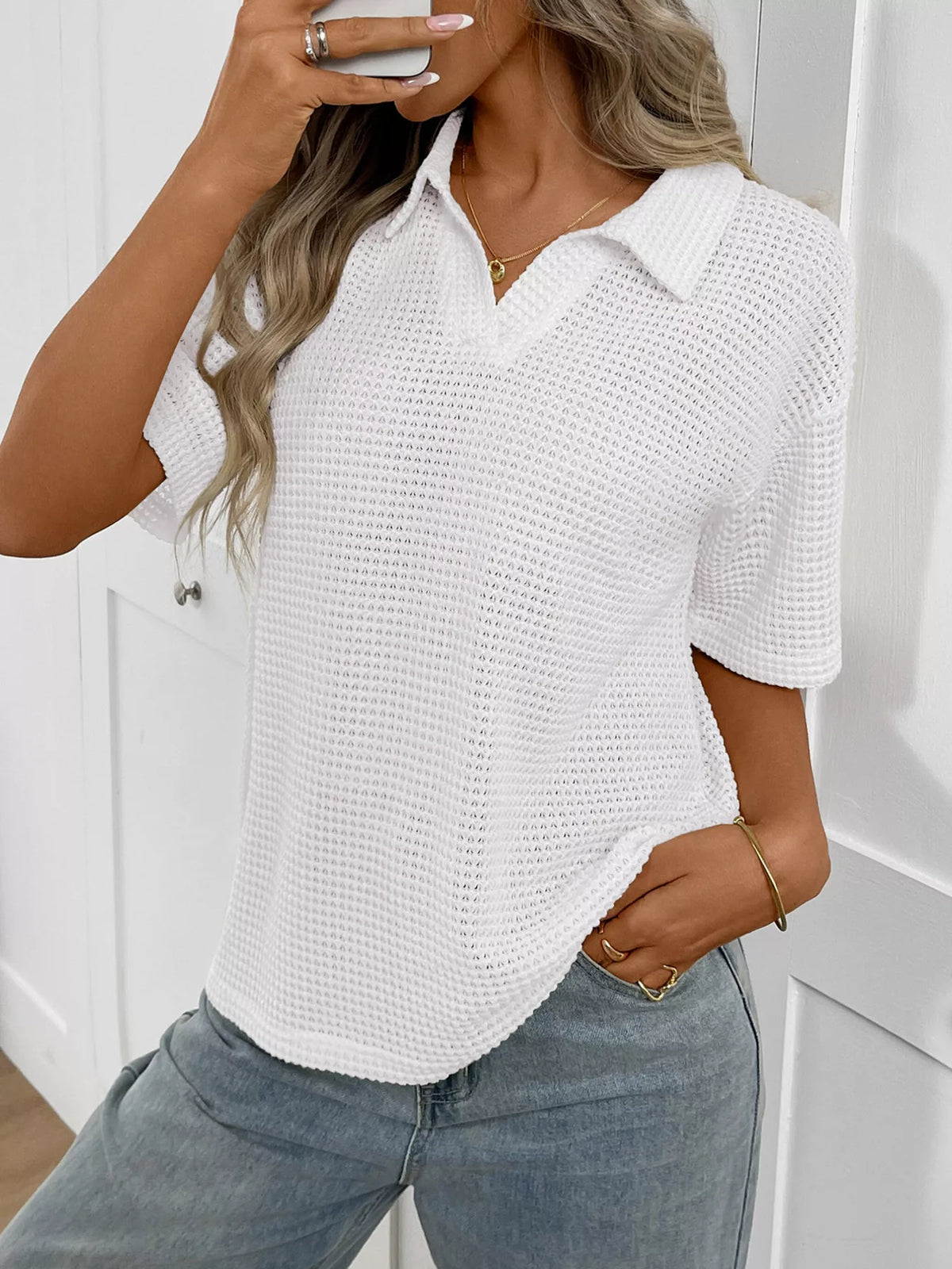 Striped Knit Short Sleeve Top (21)