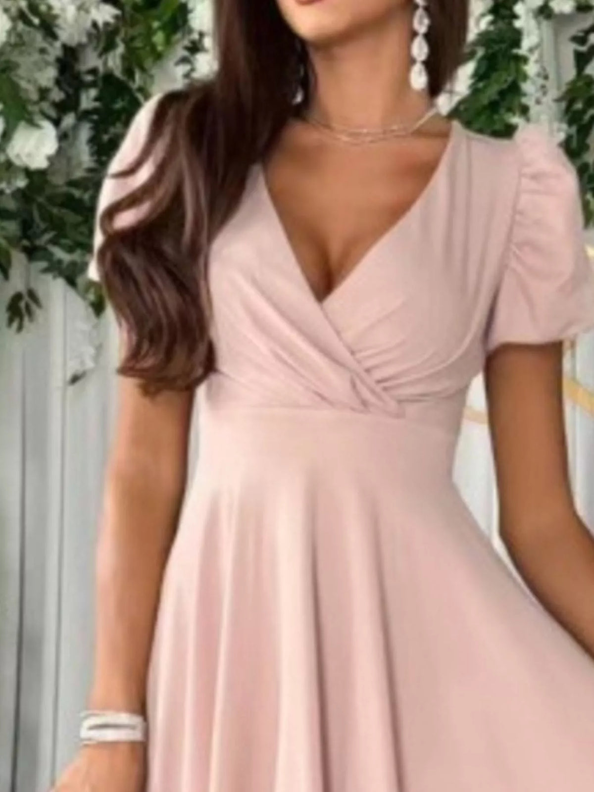 Surplice Short Sleeve Midi Dress (12)