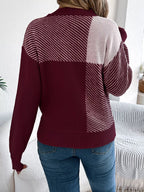 Block Striped Round Neck Sweater (8)