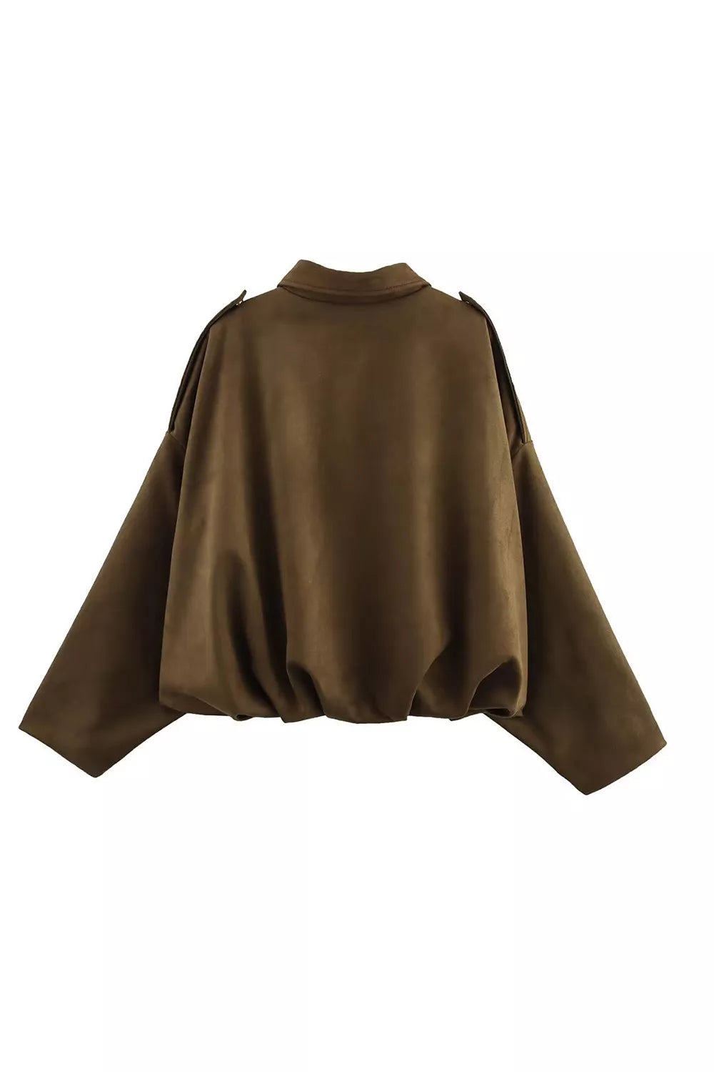 Collared Neck Dropped Shoulder Jacket (4)