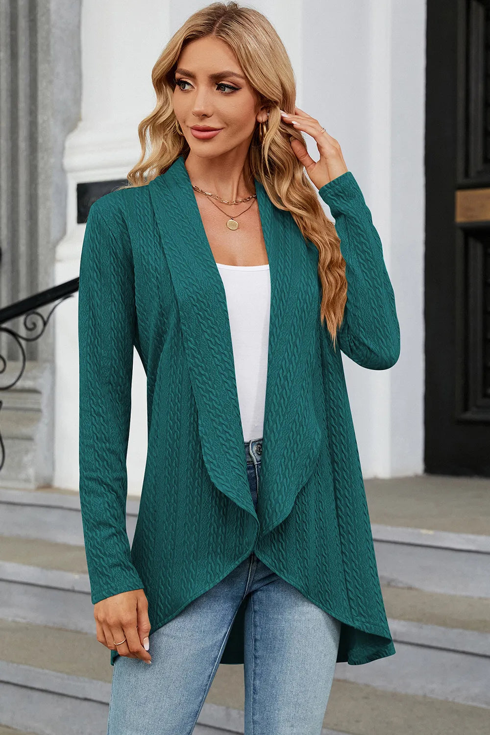 Open Front Long Sleeve Cardigan (8)