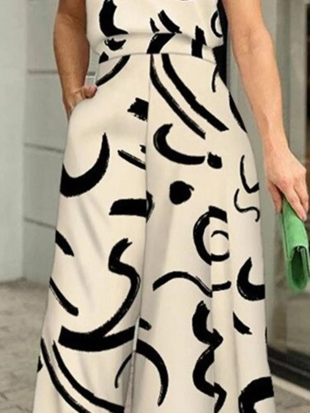 Halter Neck Abstract Print Wide Leg Jumpsuit (8)