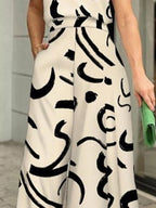 Halter Neck Abstract Print Wide Leg Jumpsuit (8)