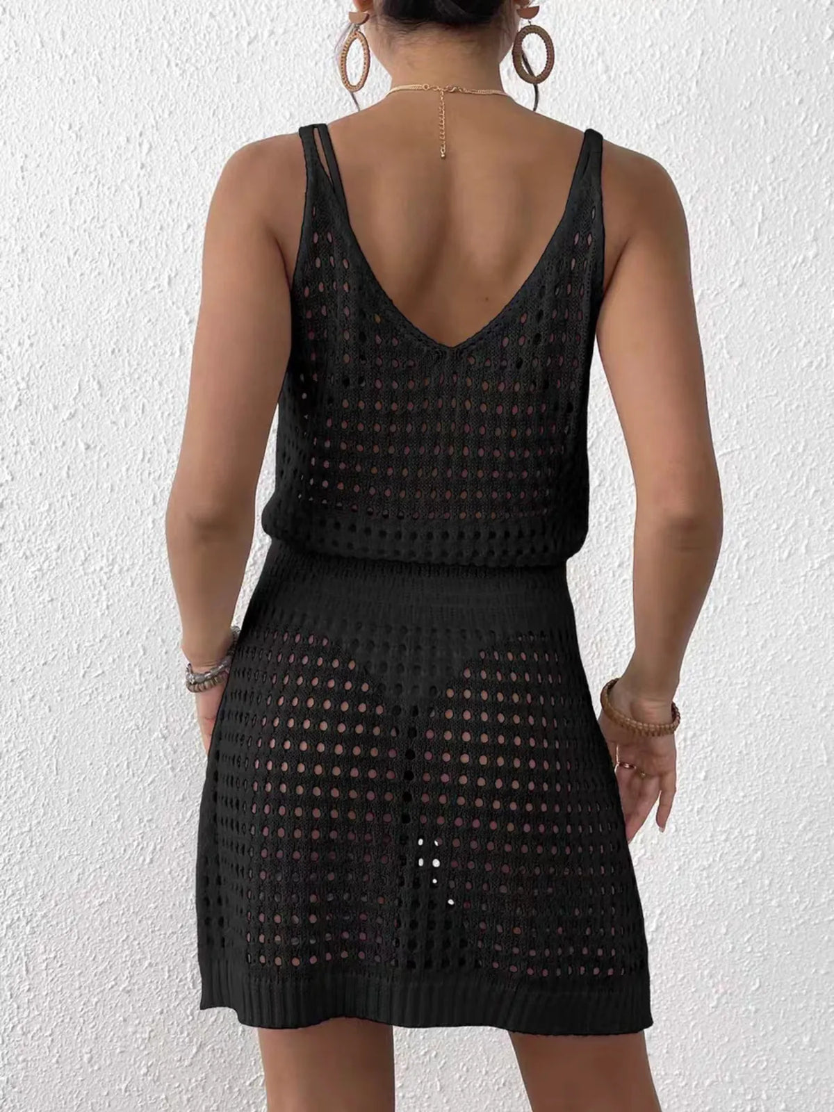 Crochet Sleeveless Knit Cover Up Dress (11)