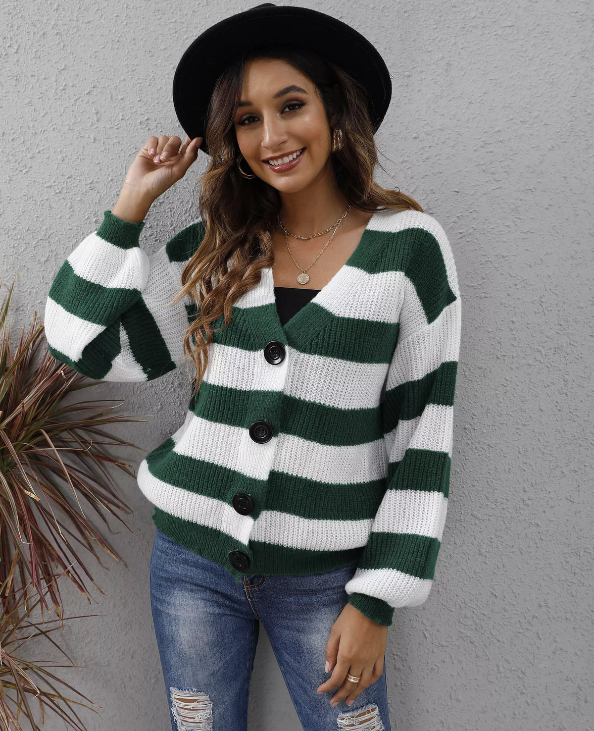 Striped Button-up Long Sleeve Cardigan (12)
