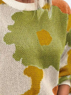 Floral Pattern Round Neck Sweater (15)