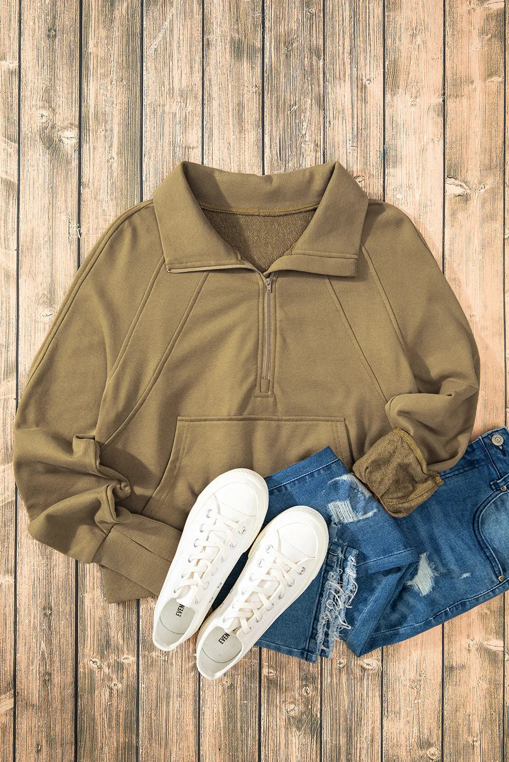 Half Zip Long Sleeve Sweatshirt (11)