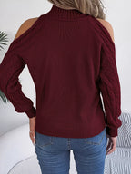 Cold-shoulder Cable Knit Sweater (29)