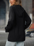 Textured Drawstring Long Sleeve Hoodie (17)