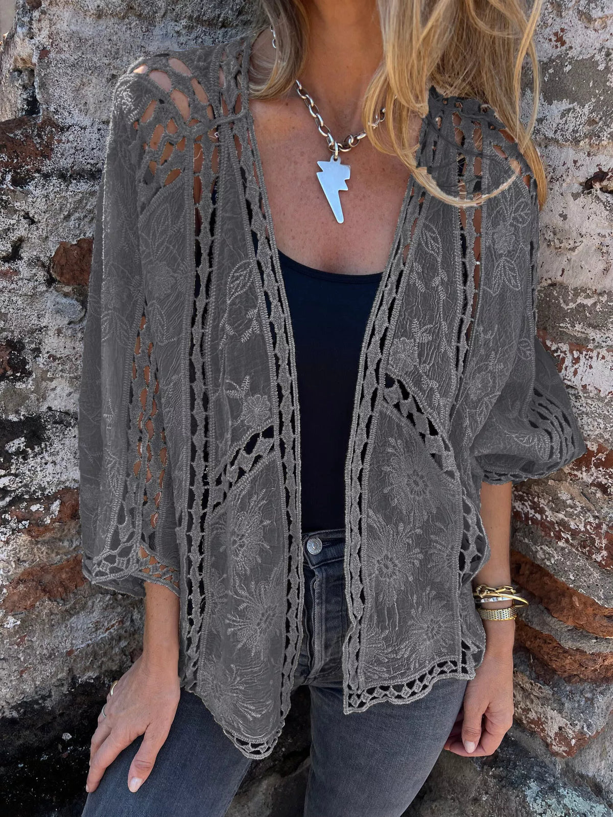 Full Size Embroidered Open Front Cardigan Plus (10)