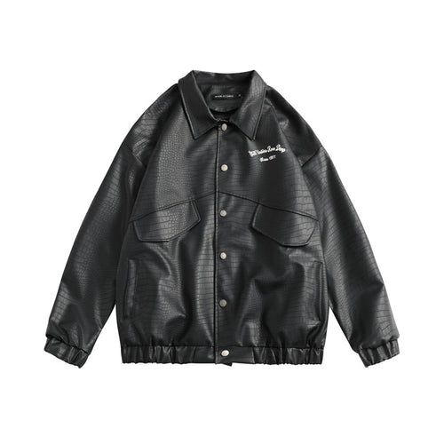 Leather Jacket Lapel Loose Retro Top variant CJFP161857901AZ|CJFP161857902BY|CJFP161857903CX
