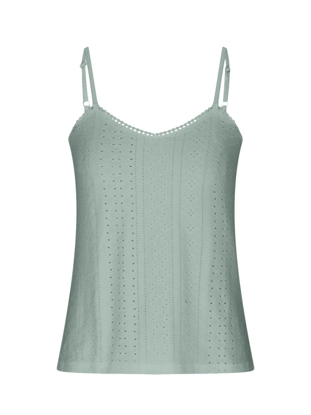 Eyelet Lace Detail V-neck Cami (7)