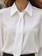 Collared Neck Long Sleeve Blouse (2)