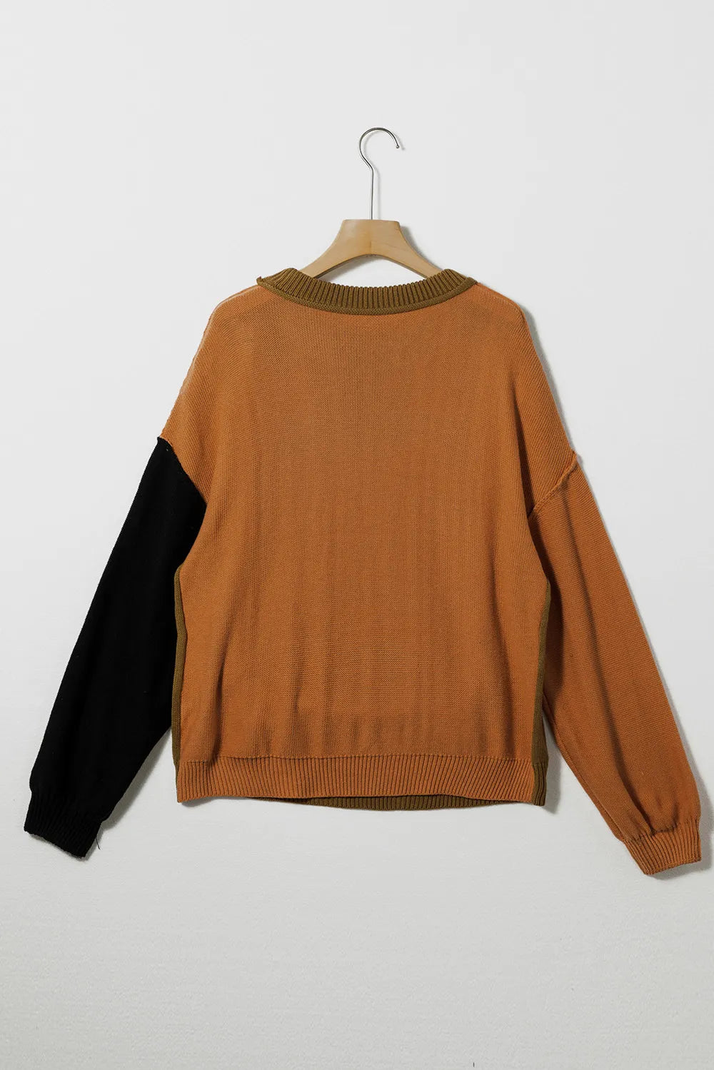 Contrast Round Neck Dropped Shoulder Sweater (12)