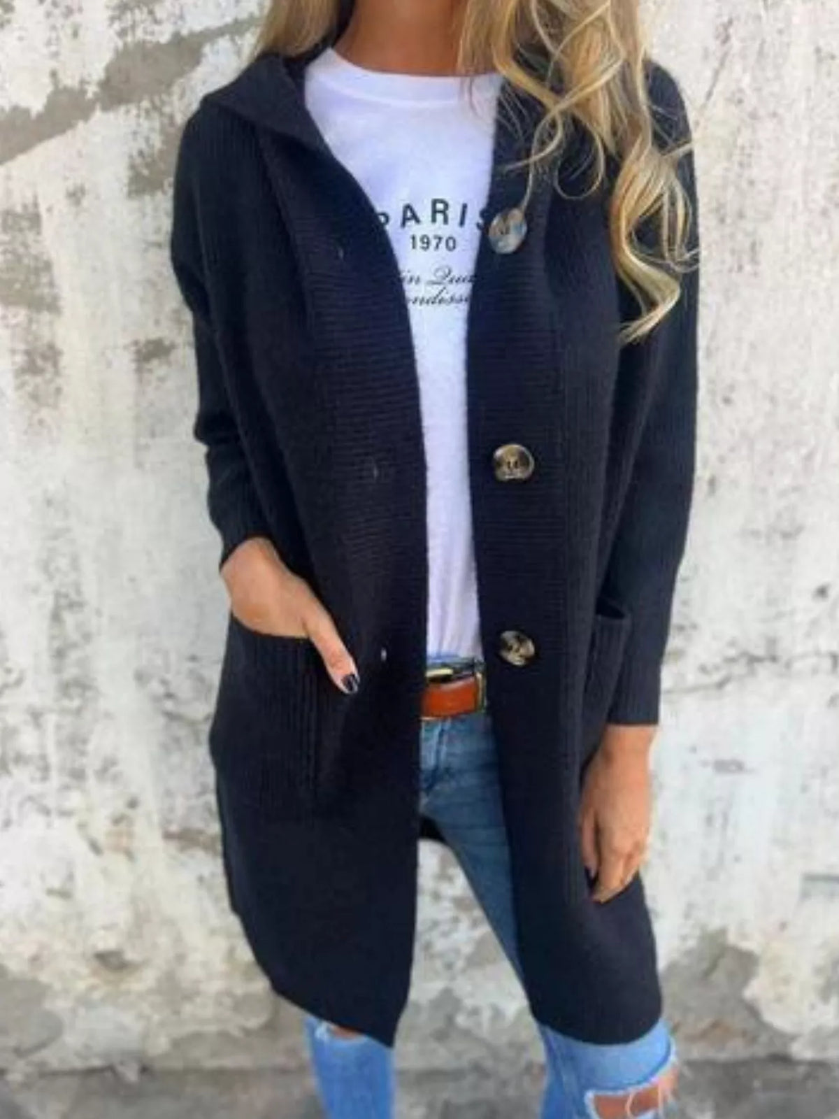 Full Size Button-down Hooded Cardigan Plus (5)