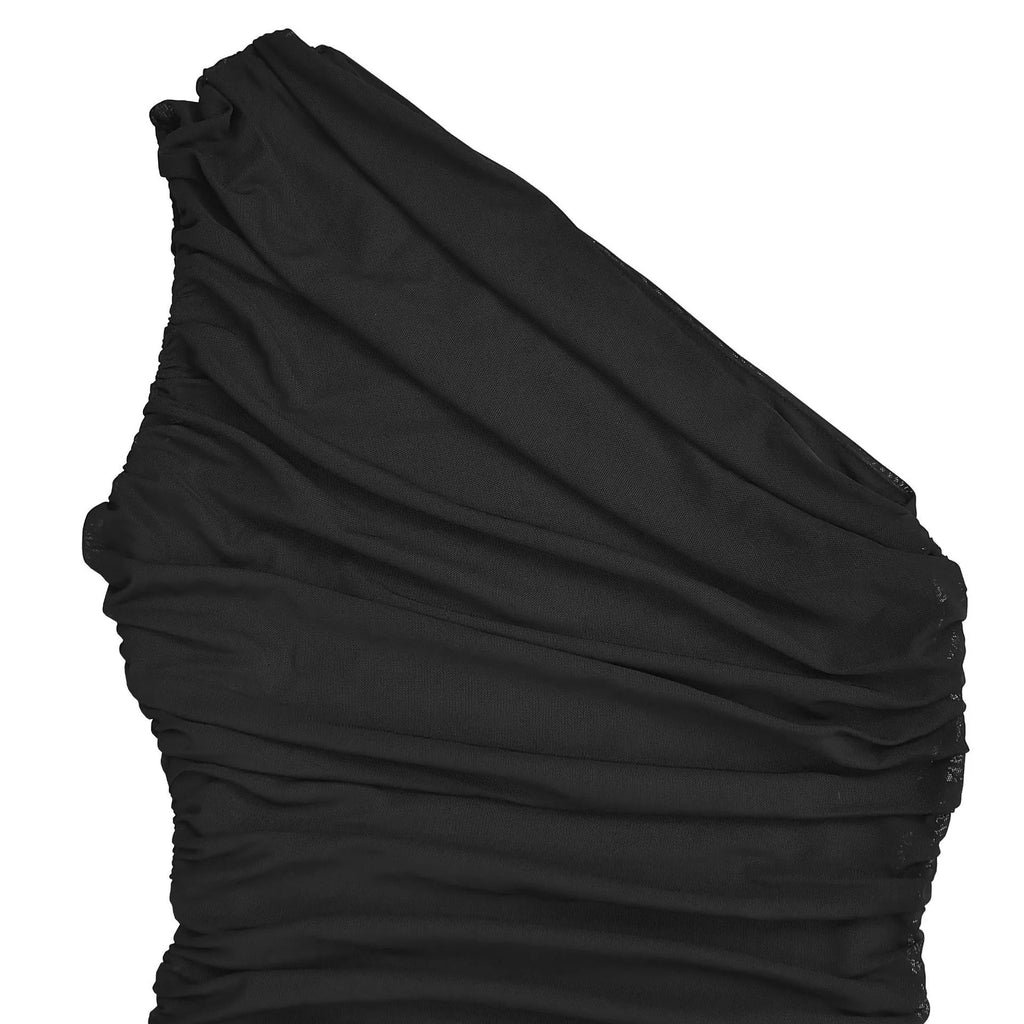 One-shoulder Ruched Bodycon Maxi Dress (5)