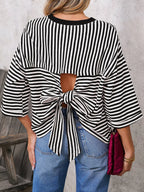Striped Back Bow Tie T-shirt (10)