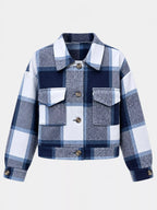 Plaid Button-up Cropped Jacket (8)