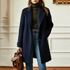 2026 Autumn Winter Retro Casual Mid-length Lapel Coat Woolen photo 2