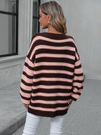 Striped Dropped Shoulder Sweater (2)