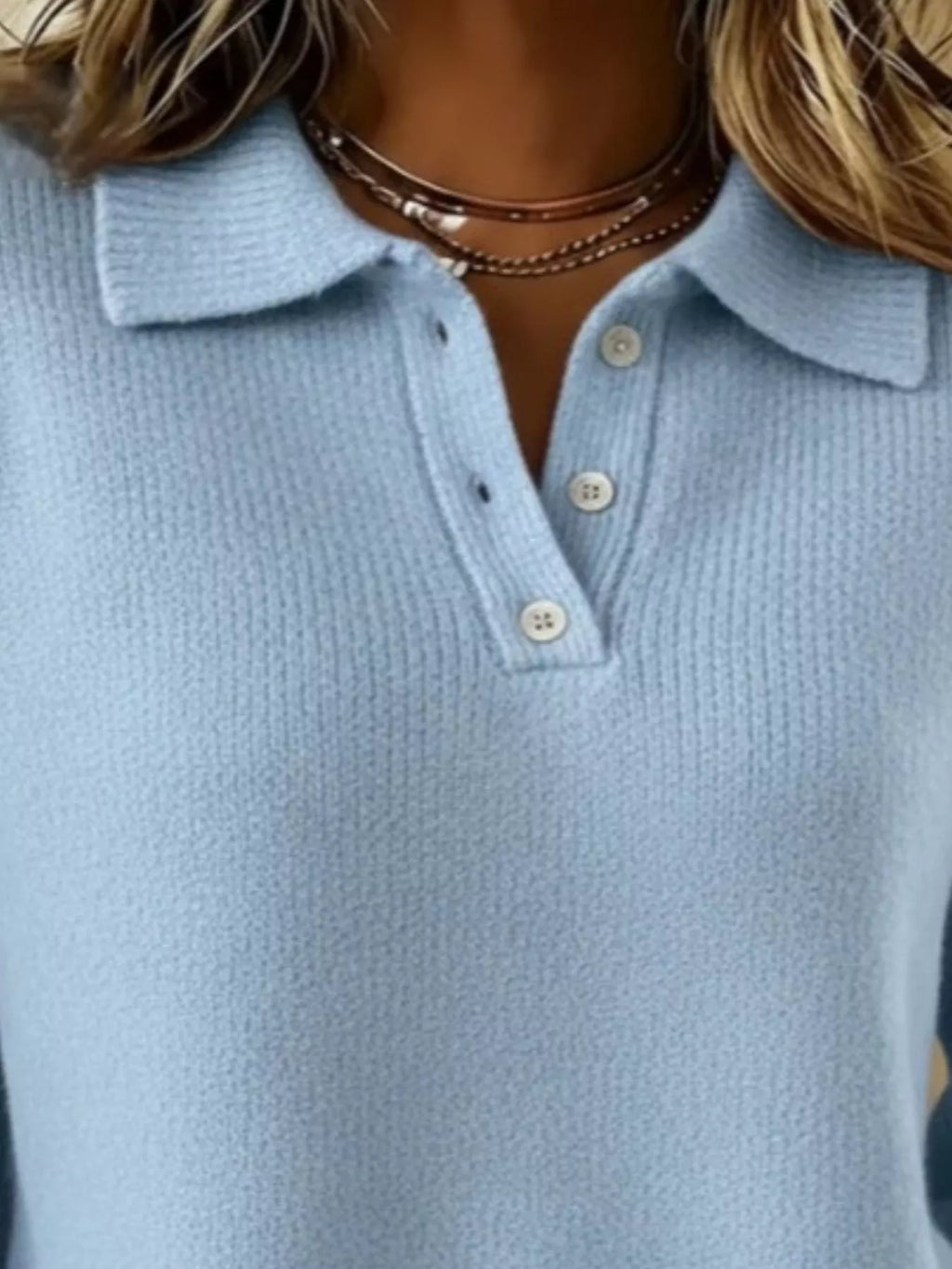 Full Size Button Detail Drop Shoulder Sweater Plus (5)