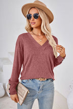 V-neck Dropped Shoulder T-shirt (27)