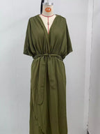 Full Size Chiffon Wrap Dress Flutter Sleeves Plus (4)