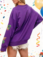 Mardi Gras Sequin Crew Neck Sweatshirt (3)