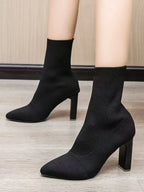 Point Toe Block Heel Boots (6)