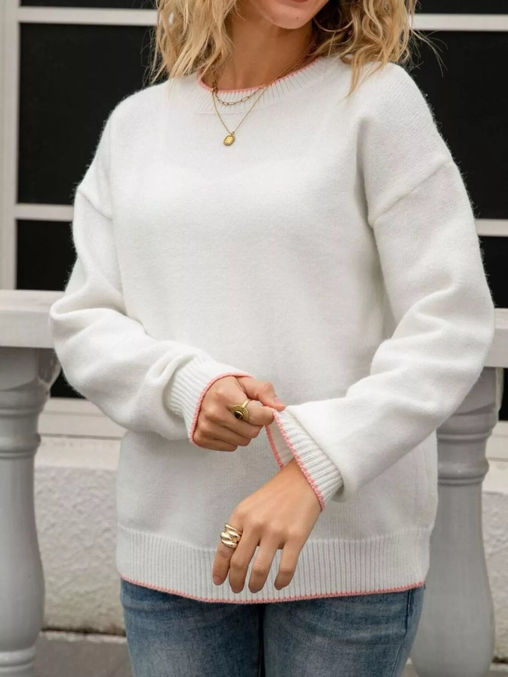 Bow-back Round Neck Sweater (15)