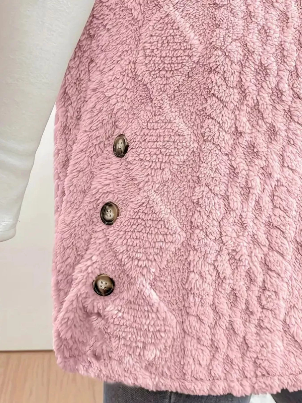 Hooded Button-up Sherpa Vest Coat (14)