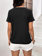 Lace Trim Contrast Waffle-knit Top (6)
