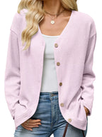 V-neck Button-down Cardigan (24)