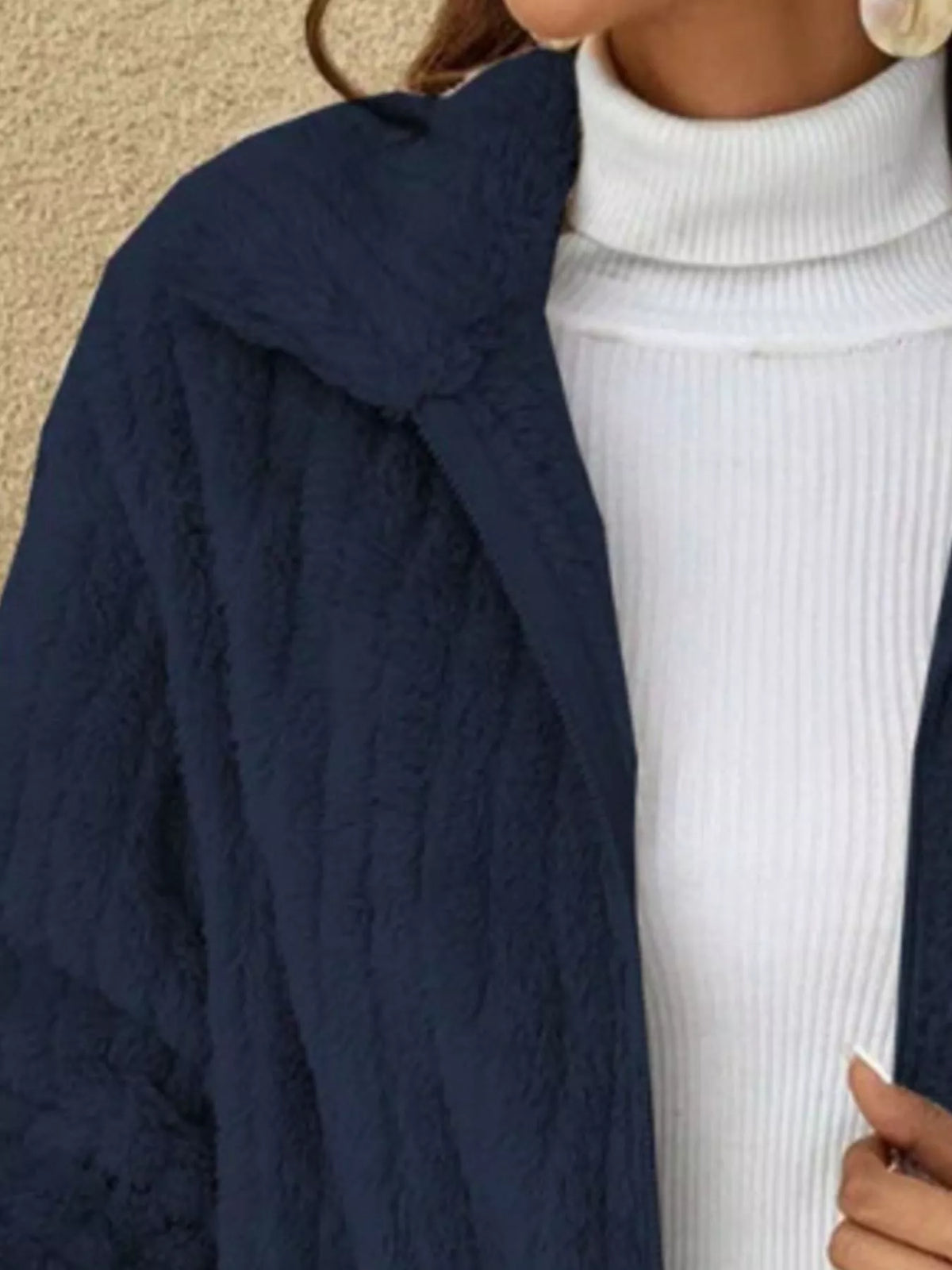 Full Size Faux Fur Zip-up Outerwear Plus (10)
