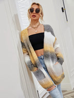Full Size Pocketed Open Front Gradient Cardigan (7)
