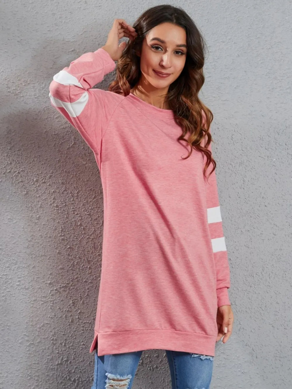 Full Size Striped Round Neck Long Sleeve T-shirt (24)
