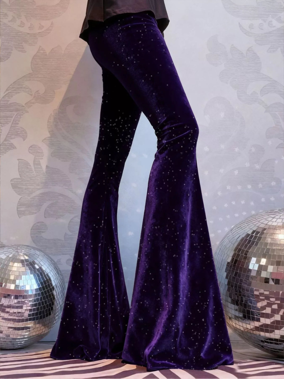Velvet High Waist Flared Pants (23)